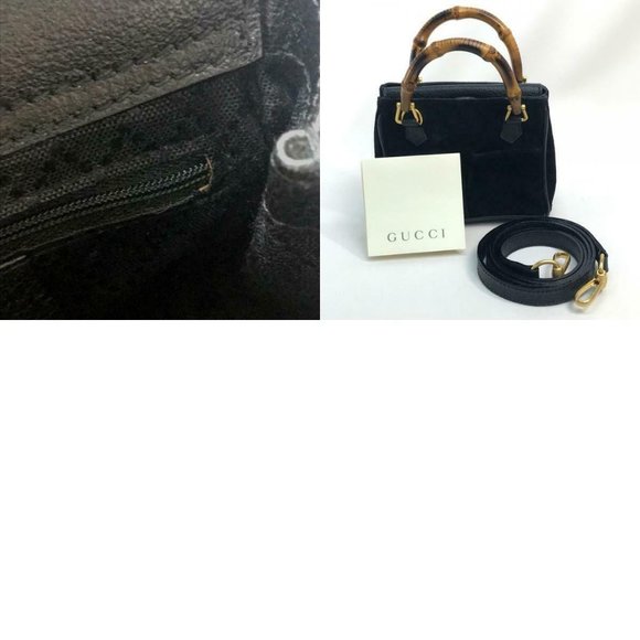 GUCCI 007・1793・0238 Pochette Bamboo 2WAY Hand Bag Shoulder Bag Cross body - Picture 12 of 12
